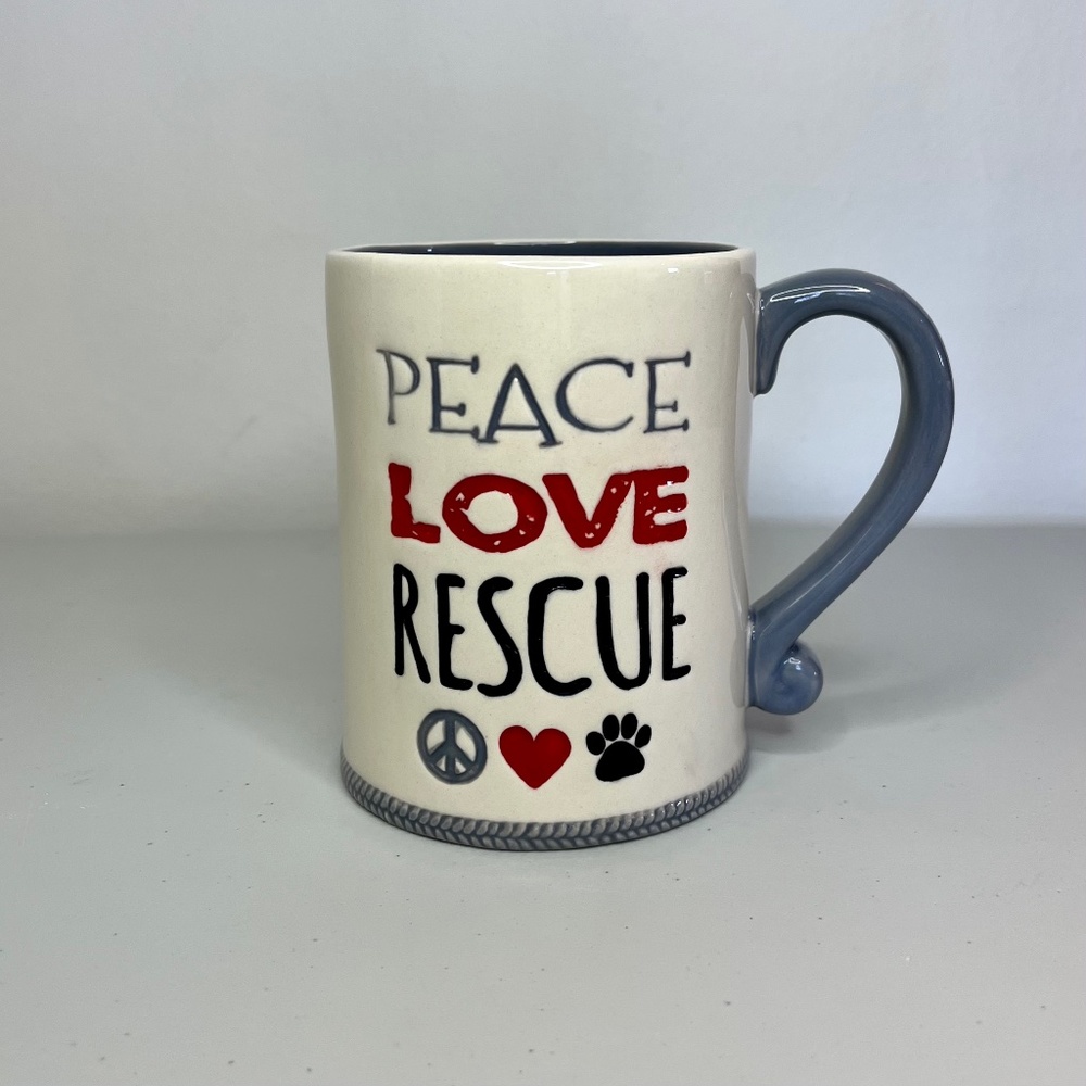 (SOLD) Peace Love Rescue | Animal Rescue Coffee Mug